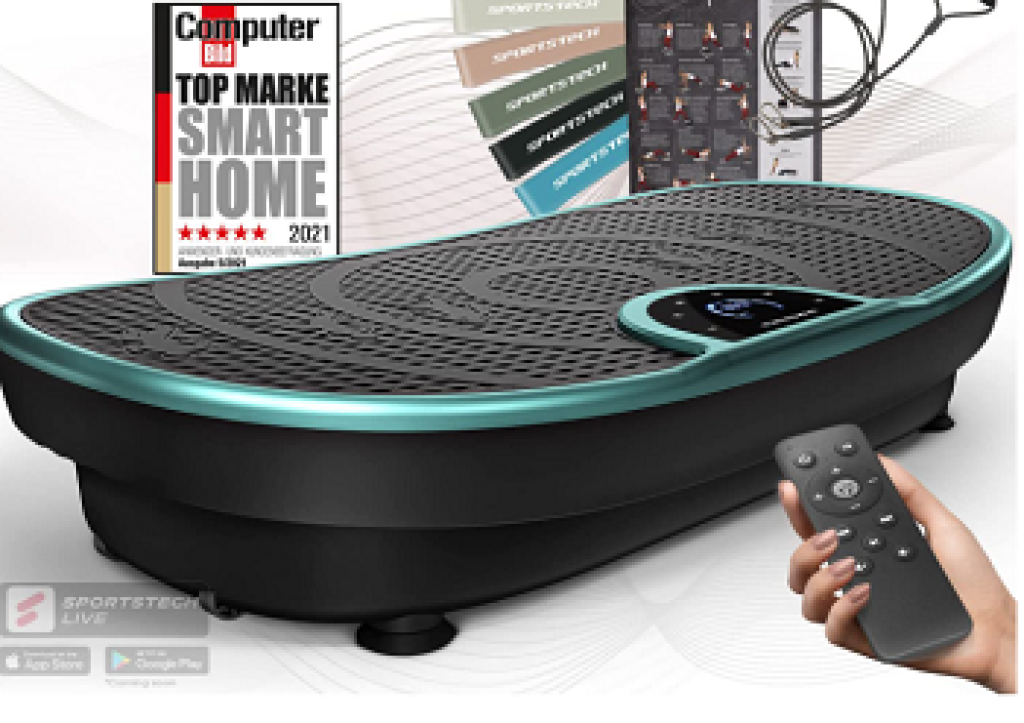 Plateforme Vibrante De Fitness - 200 Niveaux, 9 Programmes, Bluetooth, Bandes élastiques, Capacité 200kg